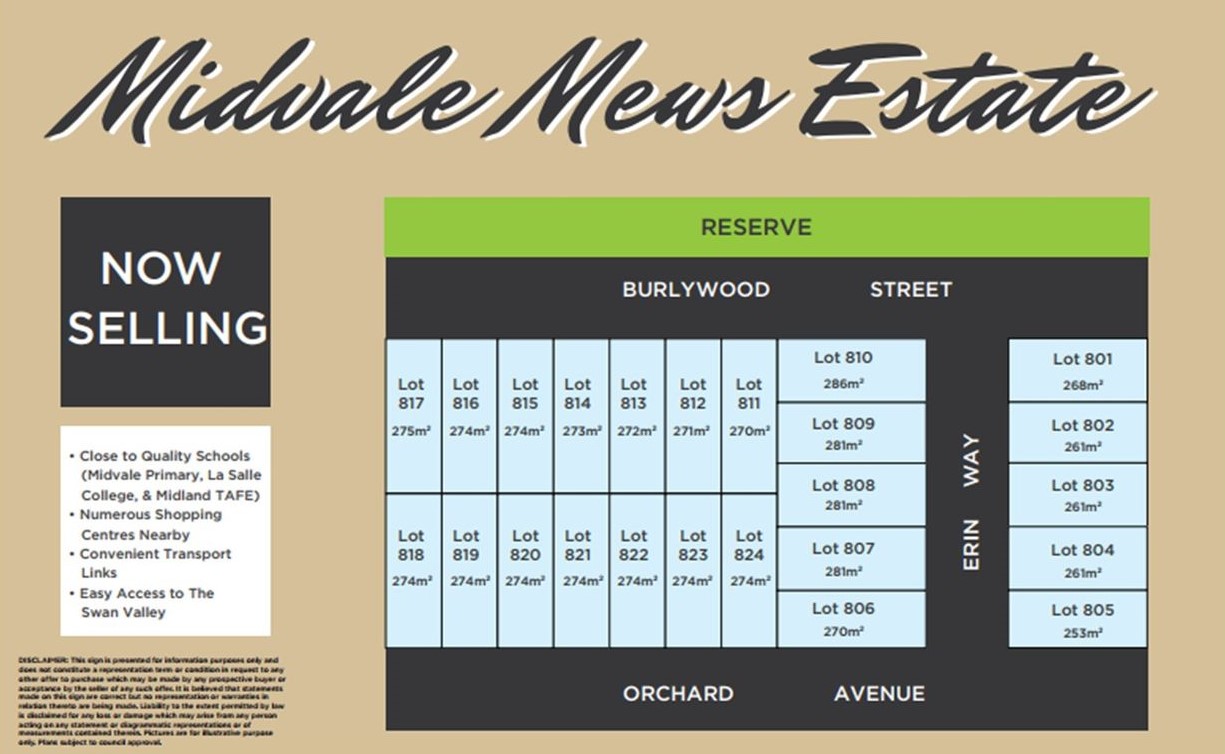 [Land for Sale] Midvale Mews Estate, Midvale OpenLot